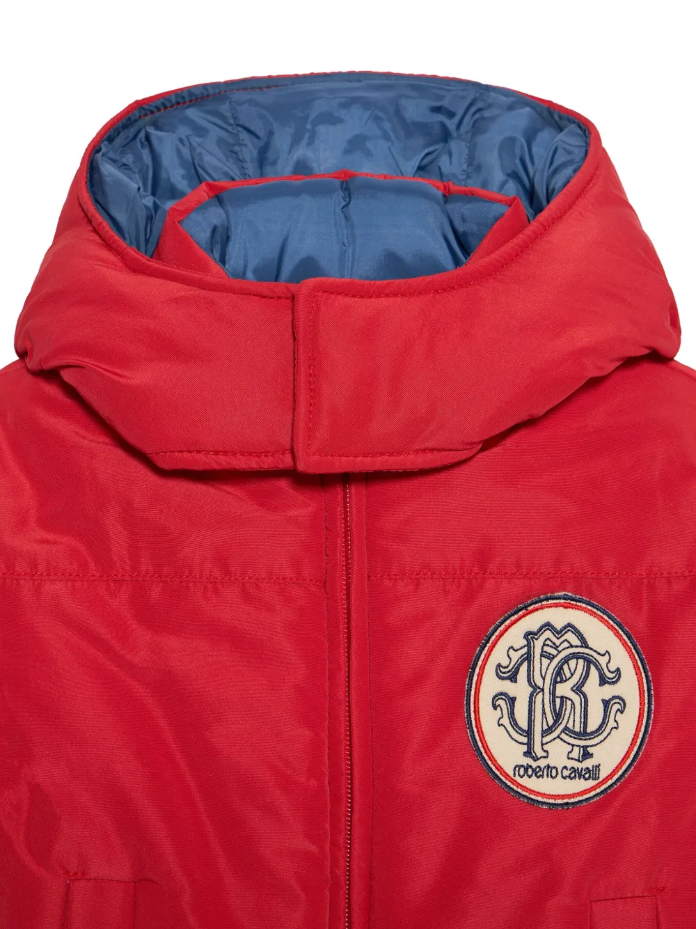 Roberto Cavalli Junior Jack met monogram-patch en capuchon Rood