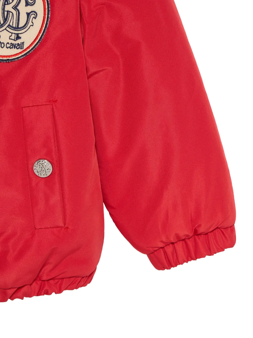 Roberto Cavalli Junior Jack met monogram-patch en capuchon Rood