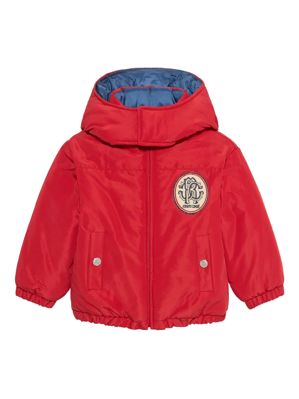 Roberto Cavalli Junior Jack met monogram-patch en capuchon Rood