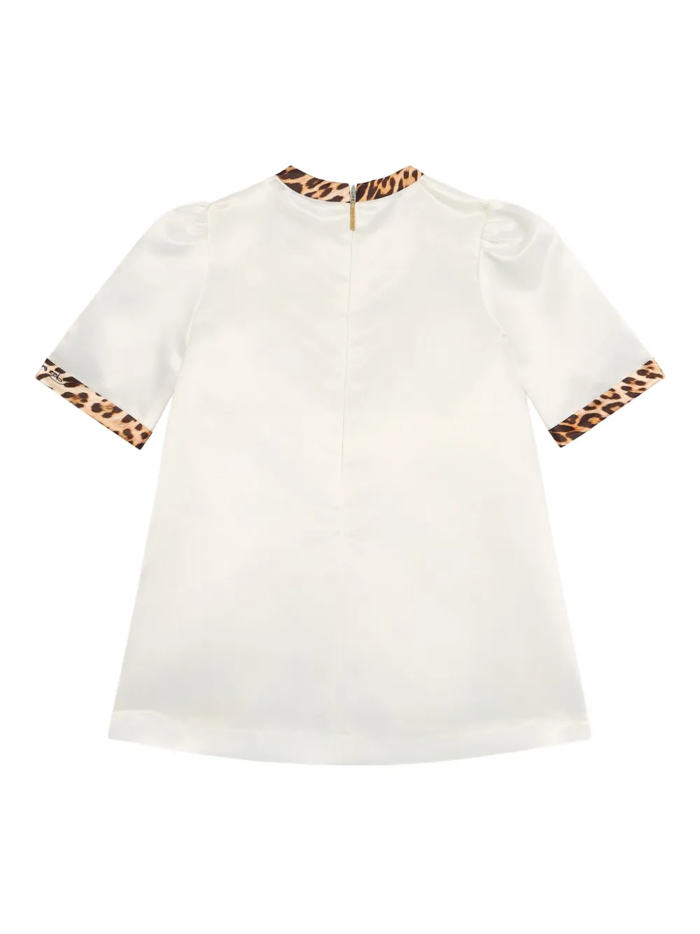 Roberto Cavalli Junior Satijnen jurk met jaguarprint - Beige