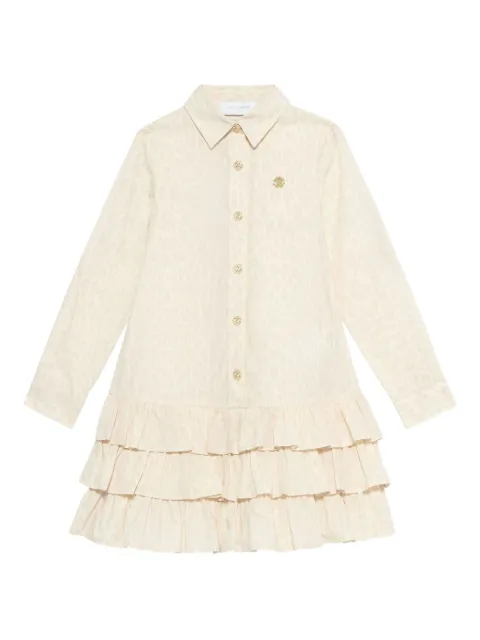 Roberto Cavalli Junior ruffle-detail leopard-print dress