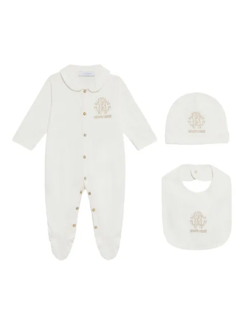 Roberto Cavalli logo-embroidered romper set