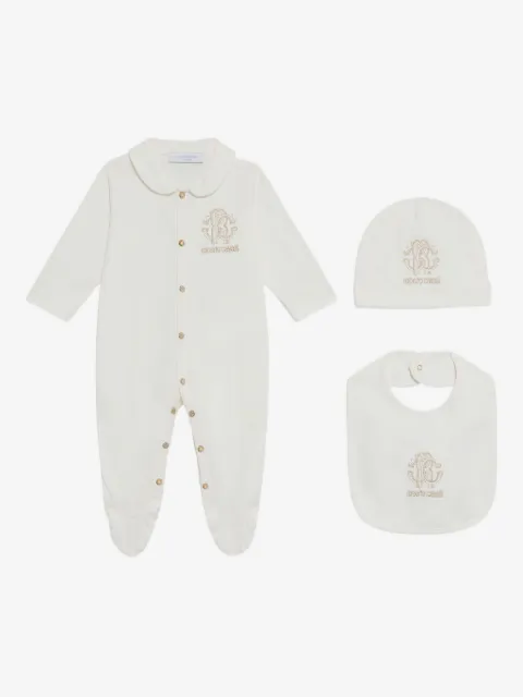Roberto Cavalli Junior logo-embroidered romper set
