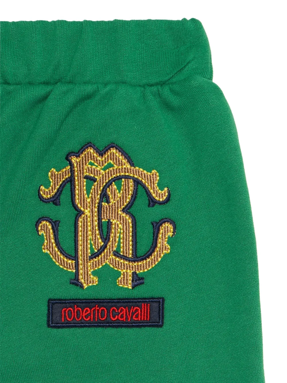 Roberto Cavalli Trainingsbroek met geborduurd monogram Groen