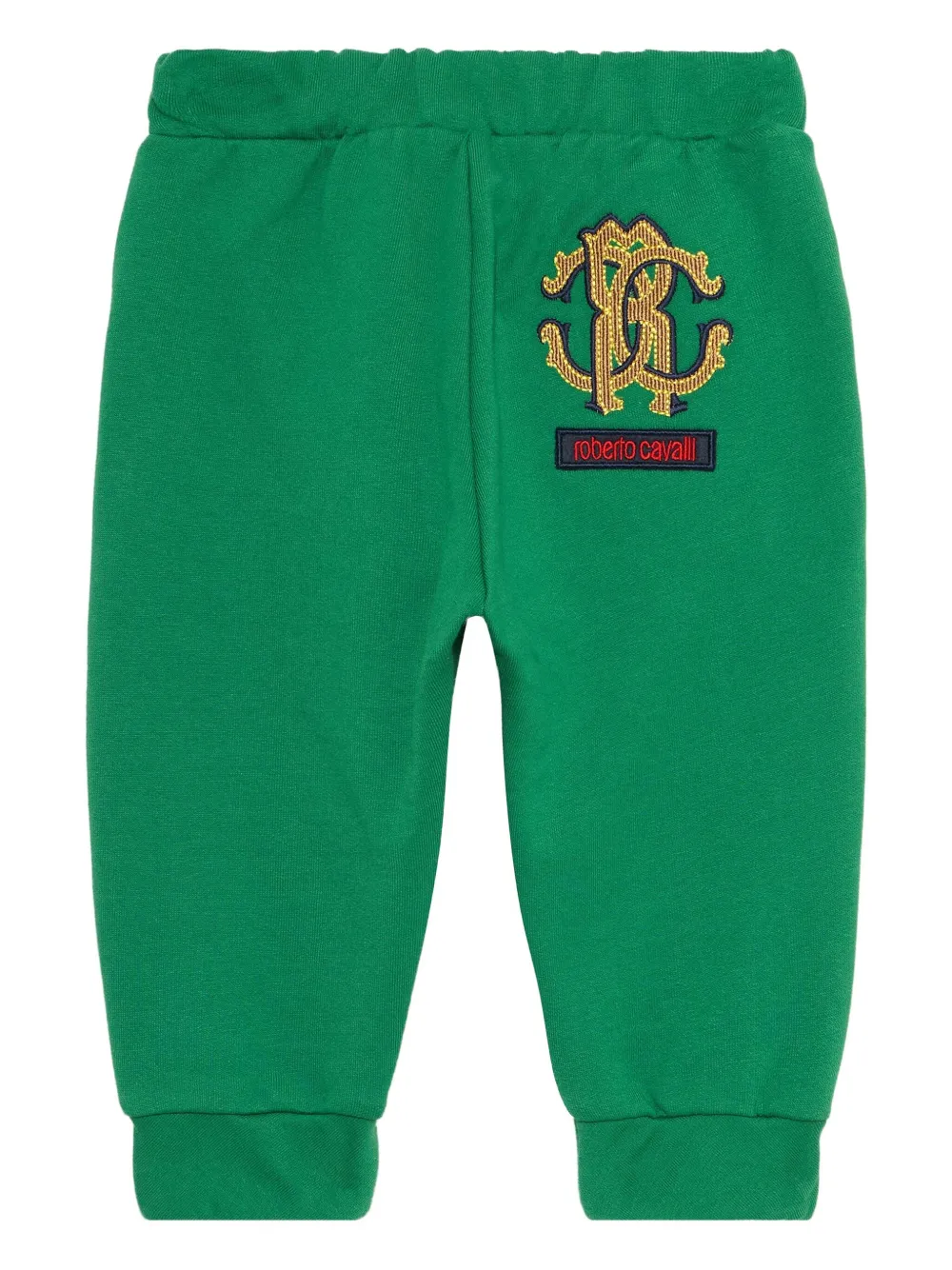 Roberto Cavalli Trainingsbroek met geborduurd monogram Groen