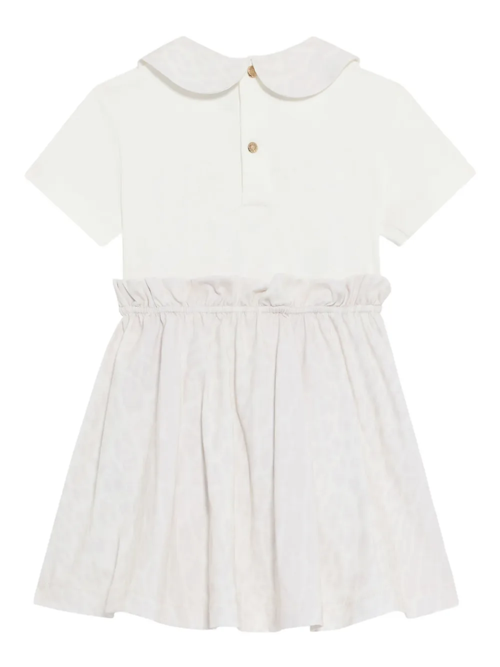 Roberto Cavalli Junior Jurk met Peter Pan kraag en luipaardprint - Beige