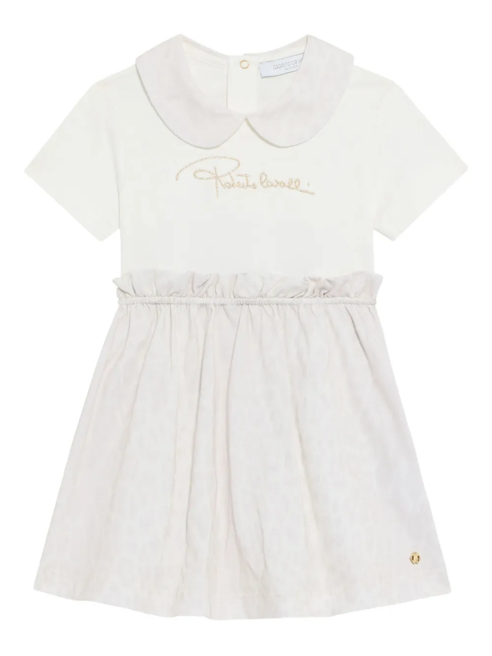 Roberto Cavalli Junior Abito leopardato con colletto alla Peter Pan - Toni neutri