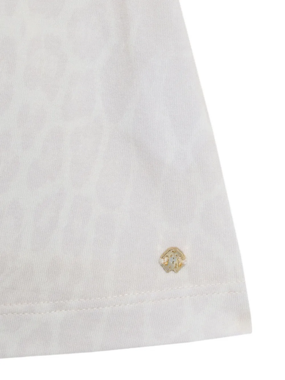 Roberto Cavalli Junior Jurk met Peter Pan kraag en luipaardprint Beige