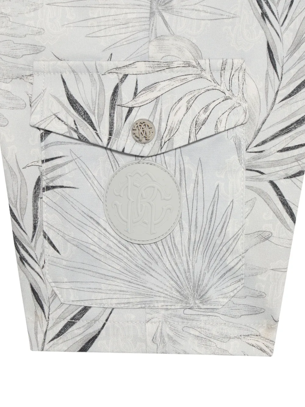 Roberto Cavalli Cargo shorts met bladerprint Beige