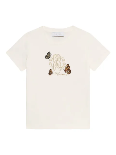 Roberto Cavalli Junior monogram butterfly T-shirt