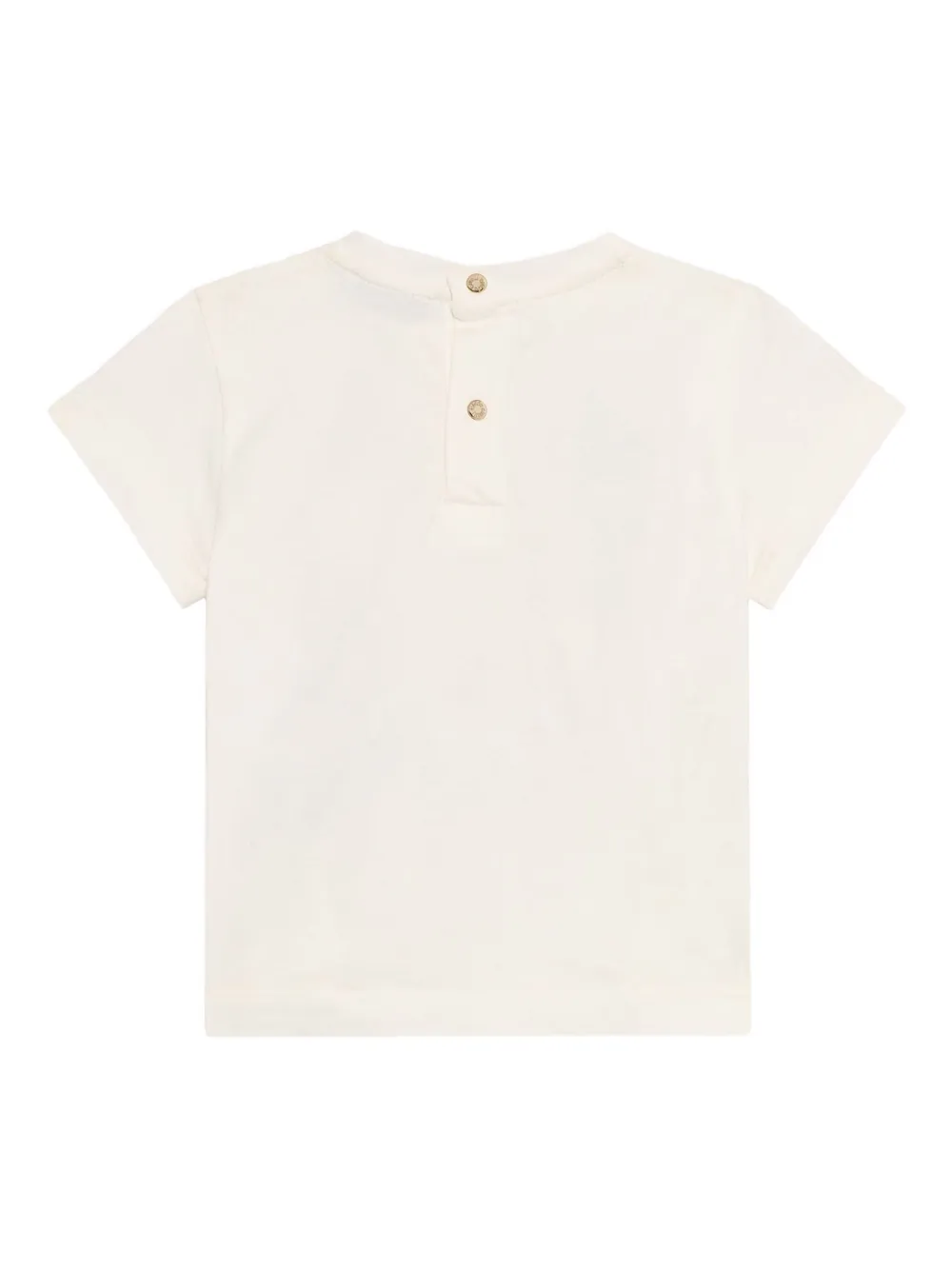 Roberto Cavalli T-shirt met bloemenprint Beige