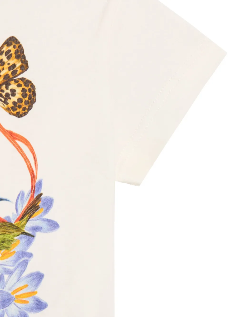 Roberto Cavalli T-shirt met bloemenprint Beige
