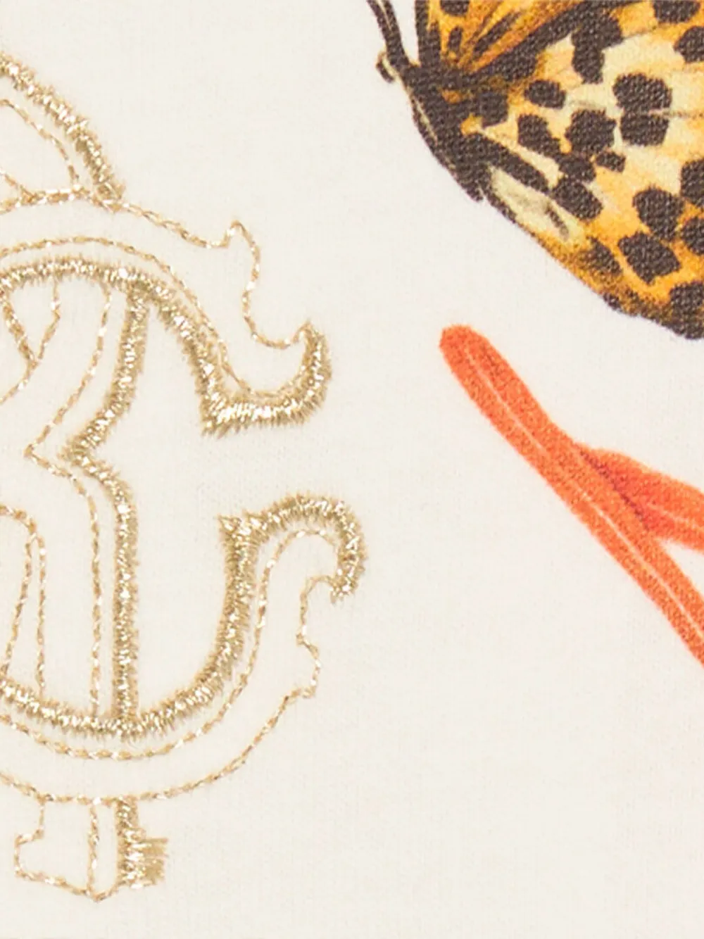 Roberto Cavalli T-shirt met bloemenprint Beige