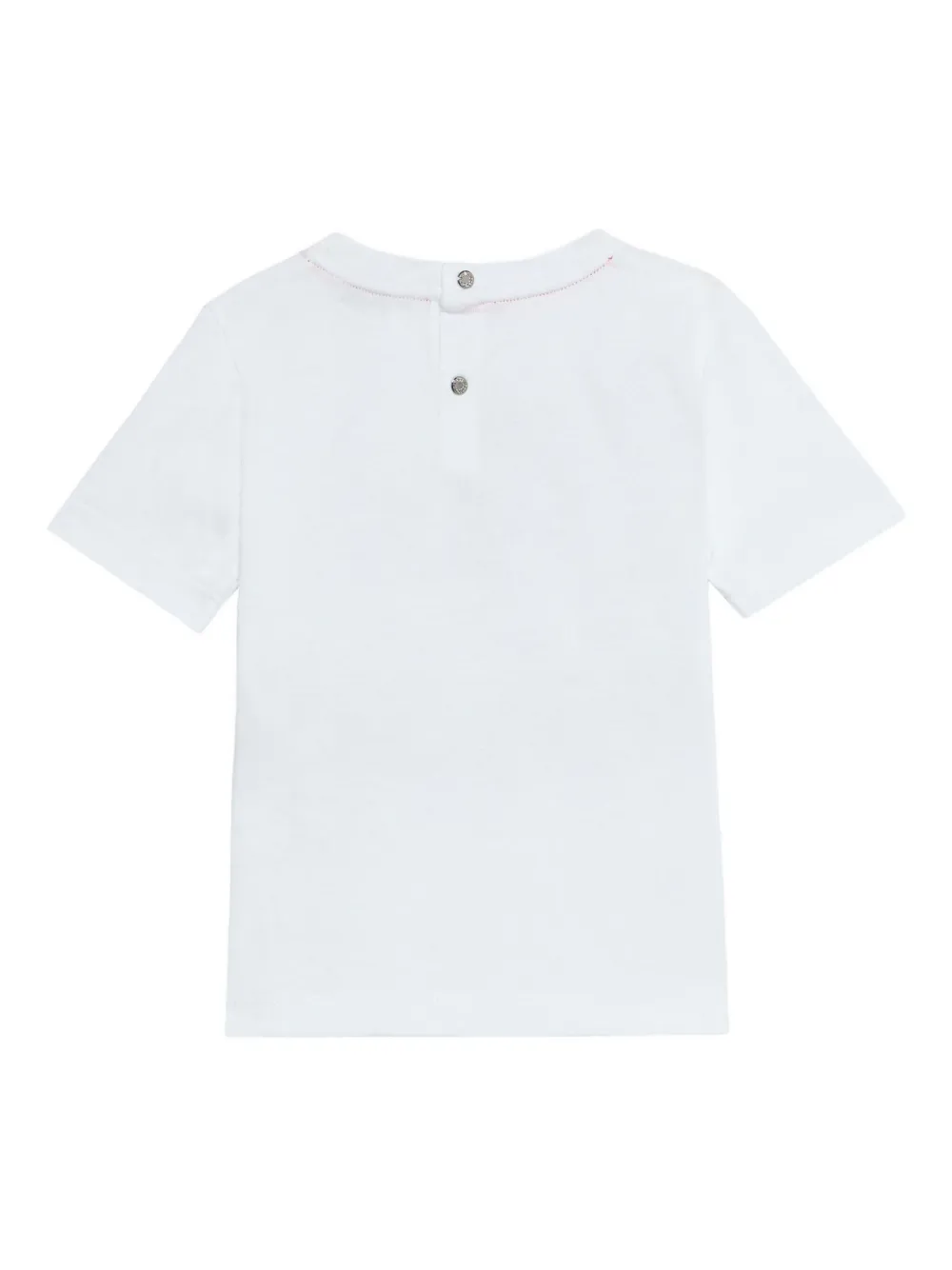 Roberto Cavalli T-shirt met logoplakkaat en bladgoud Wit