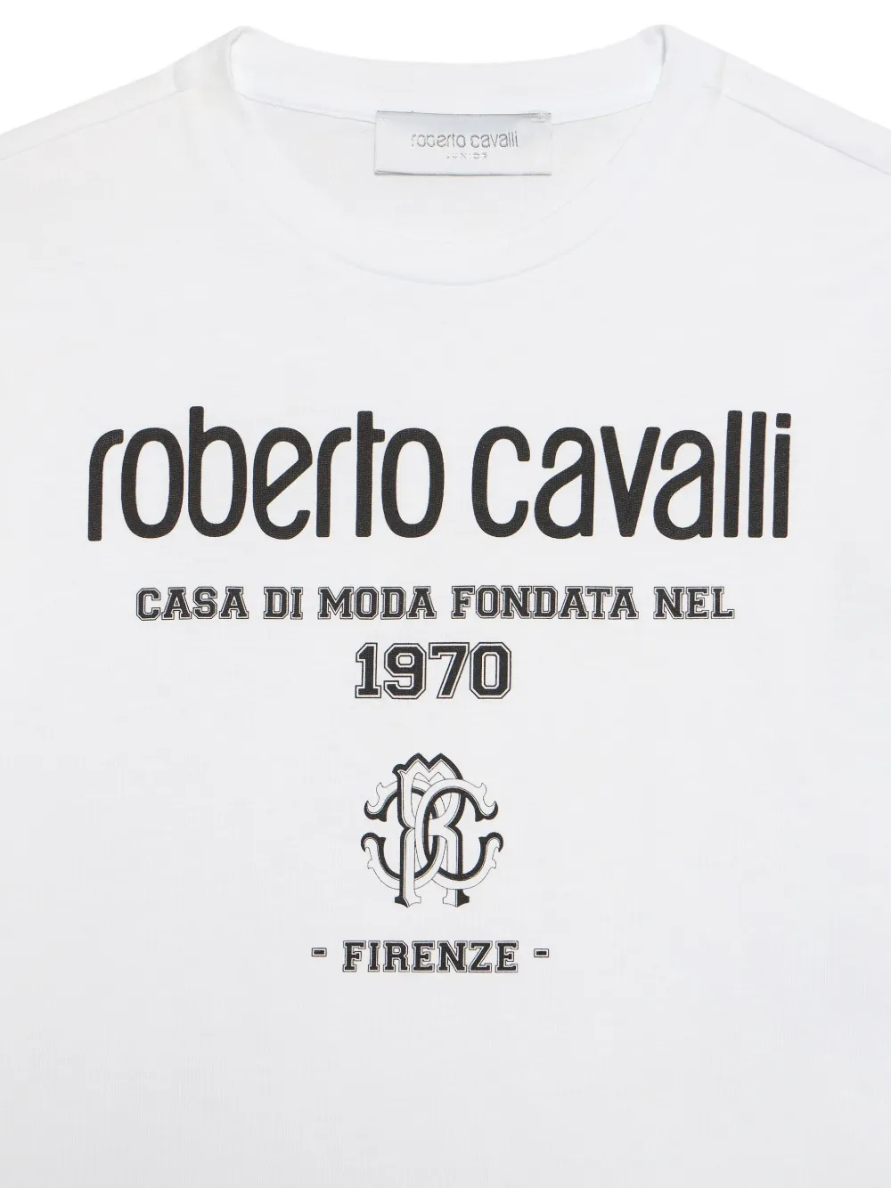 Roberto Cavalli Junior T-shirt met logoprint Wit