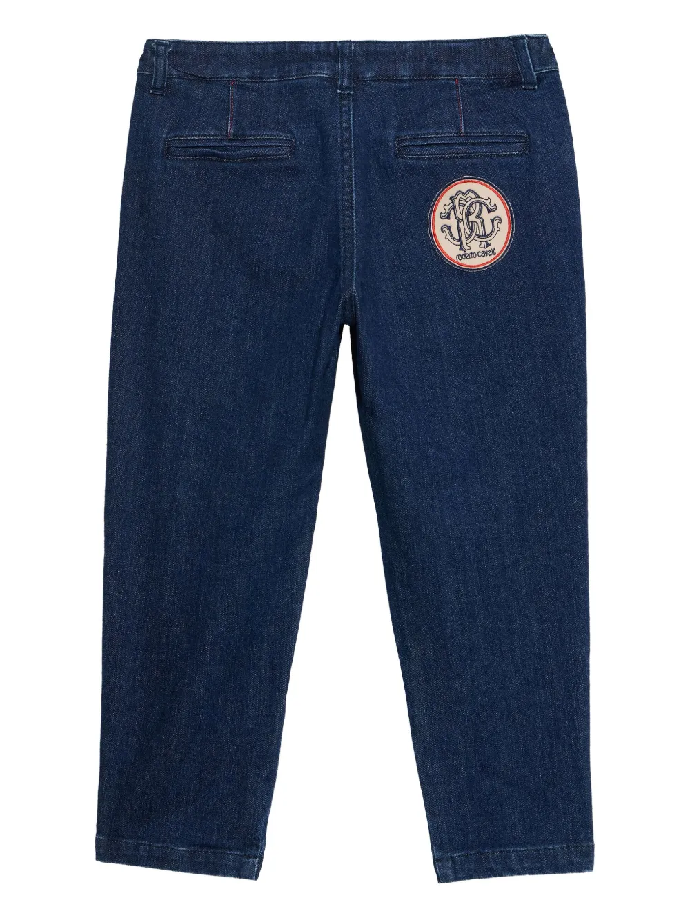Roberto Cavalli Junior Jeans met logopatch Blauw