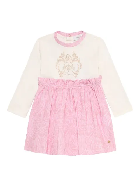 Roberto Cavalli Junior logo-embellished paisley print dress
