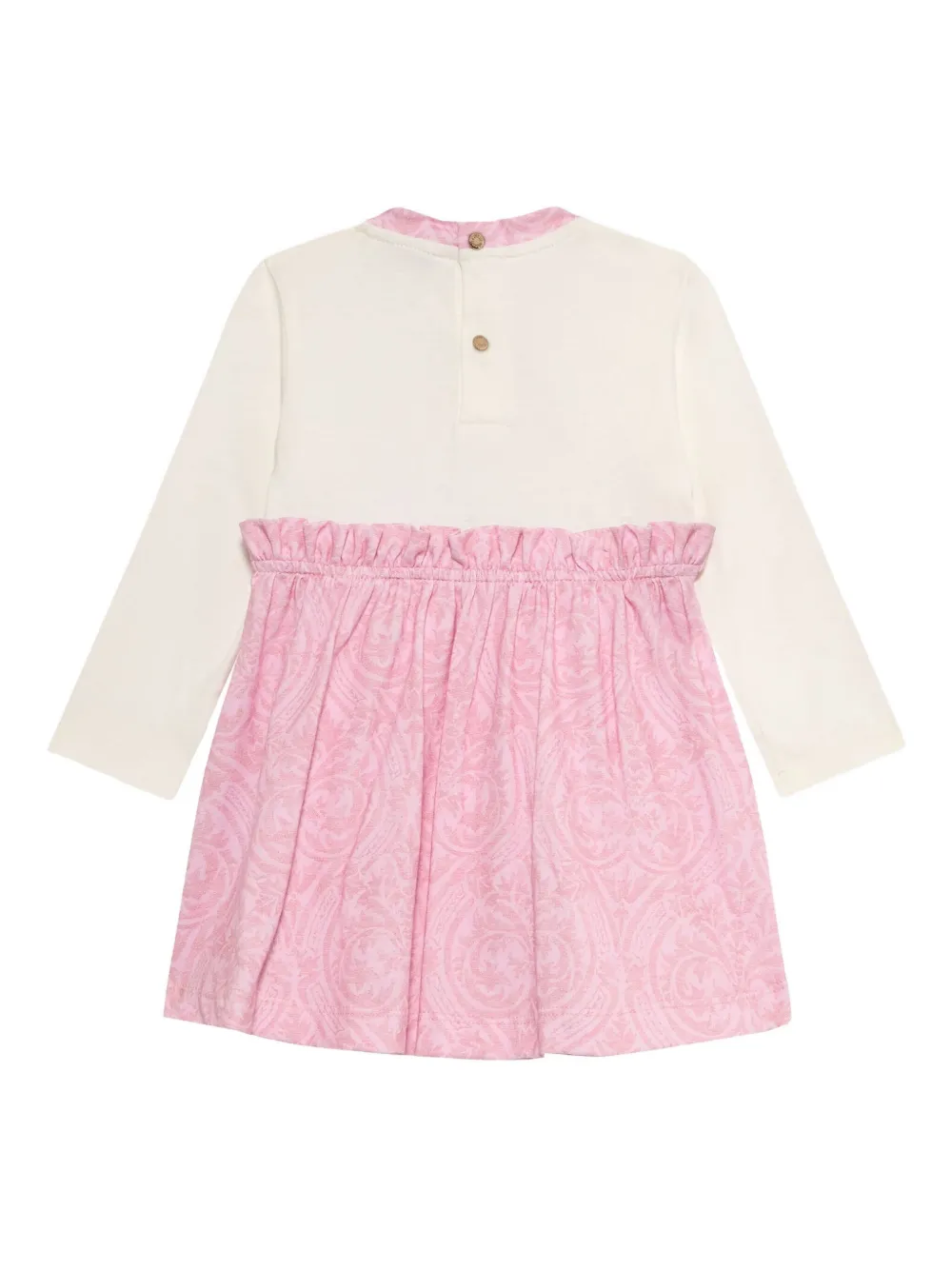 Roberto Cavalli Junior Jurk met paisley-print en logo - Wit