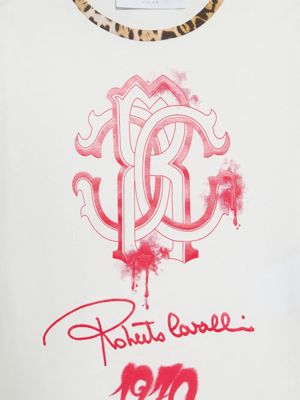 Roberto Cavalli T-shirt met logoprint Wit