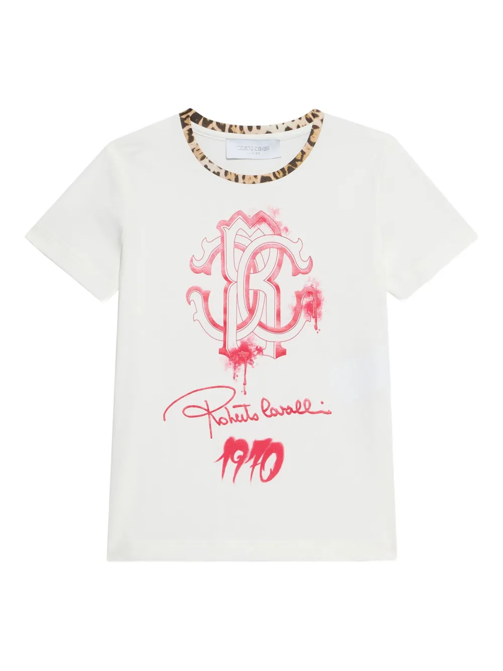 Roberto Cavalli T-shirt met logoprint Wit