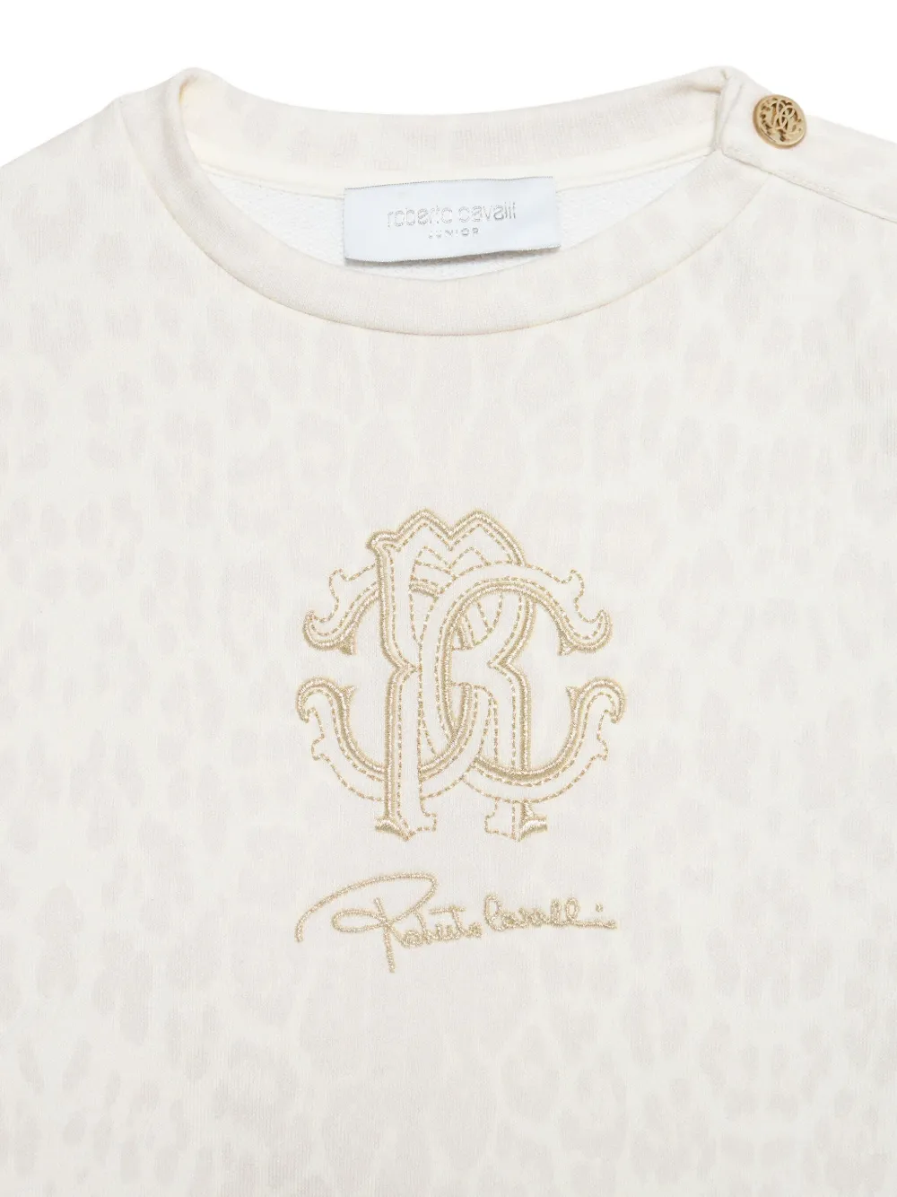 Roberto Cavalli Jaguar-print Sweatshirt In White