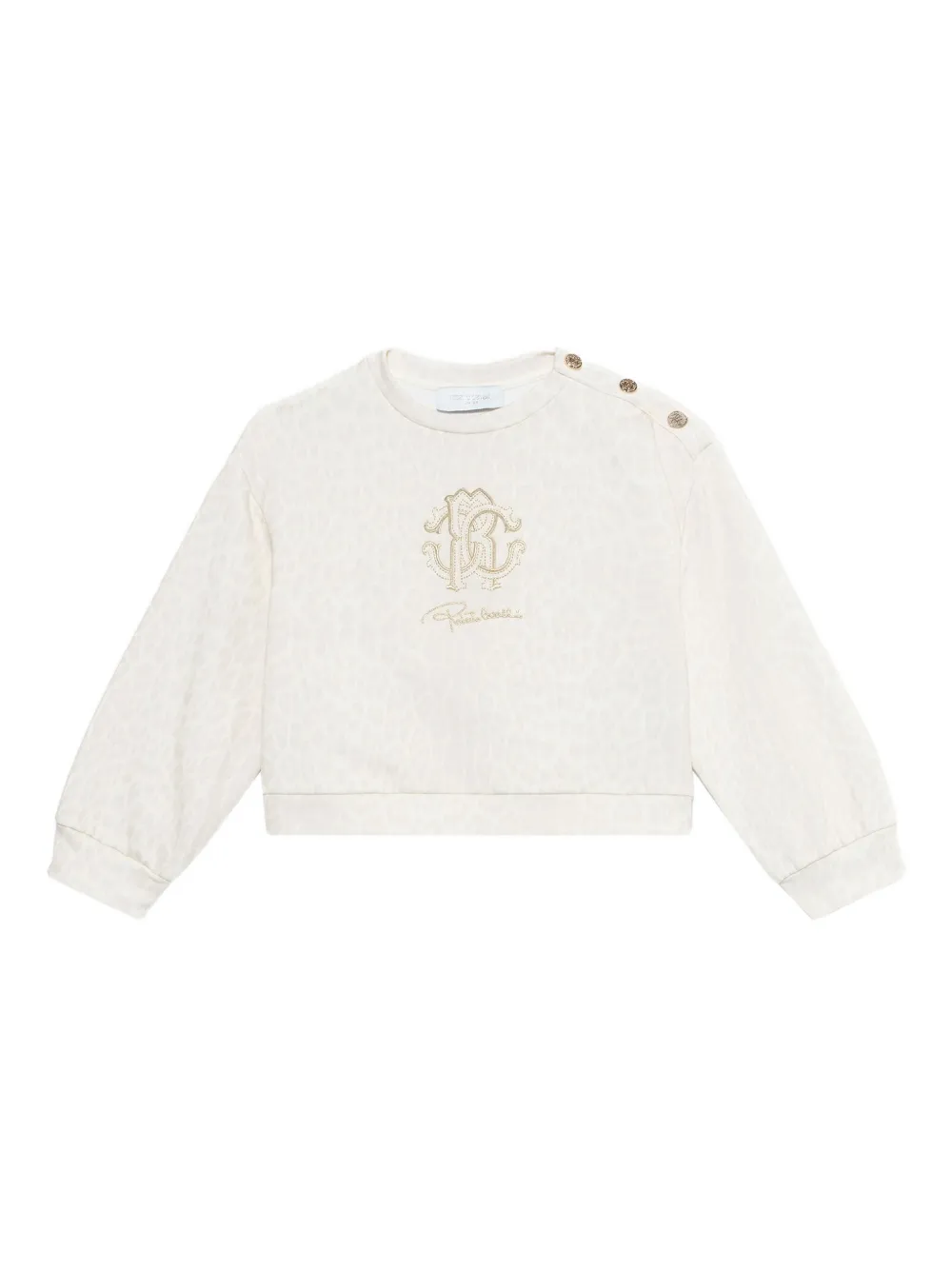 Roberto Cavalli Jaguar-print Sweatshirt In White
