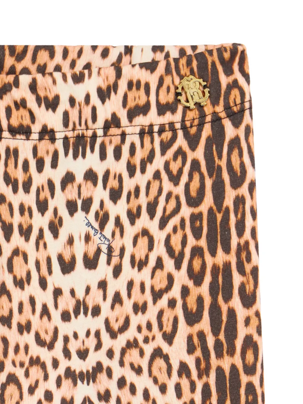 Roberto Cavalli Legging met jaguarprint en logo Bruin