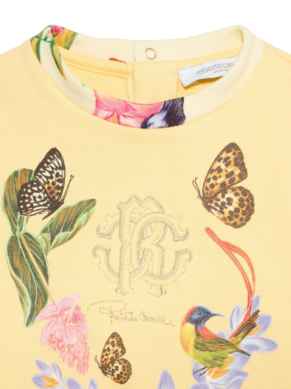 Roberto Cavalli Sweater met print Geel