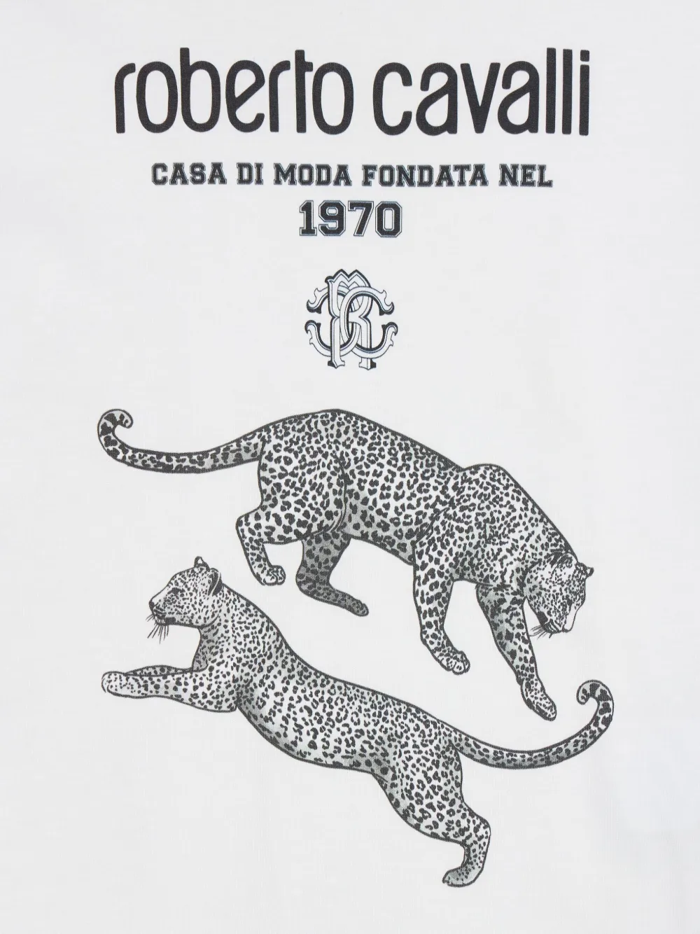 Roberto Cavalli T-shirt met luipaardprint Wit
