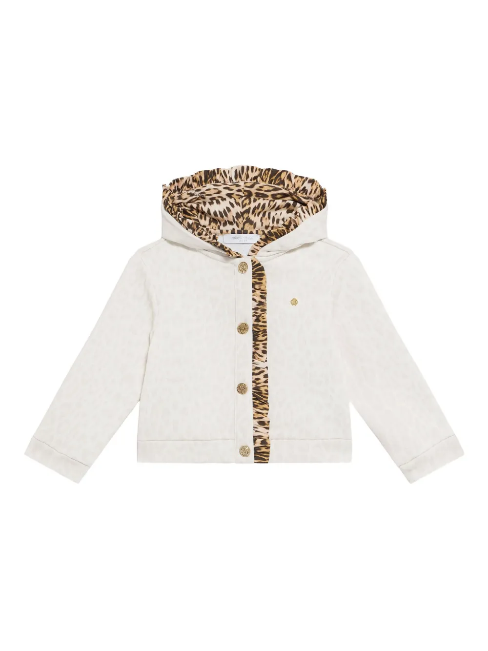 Roberto Cavalli Junior Felpa leopardata - Bianco