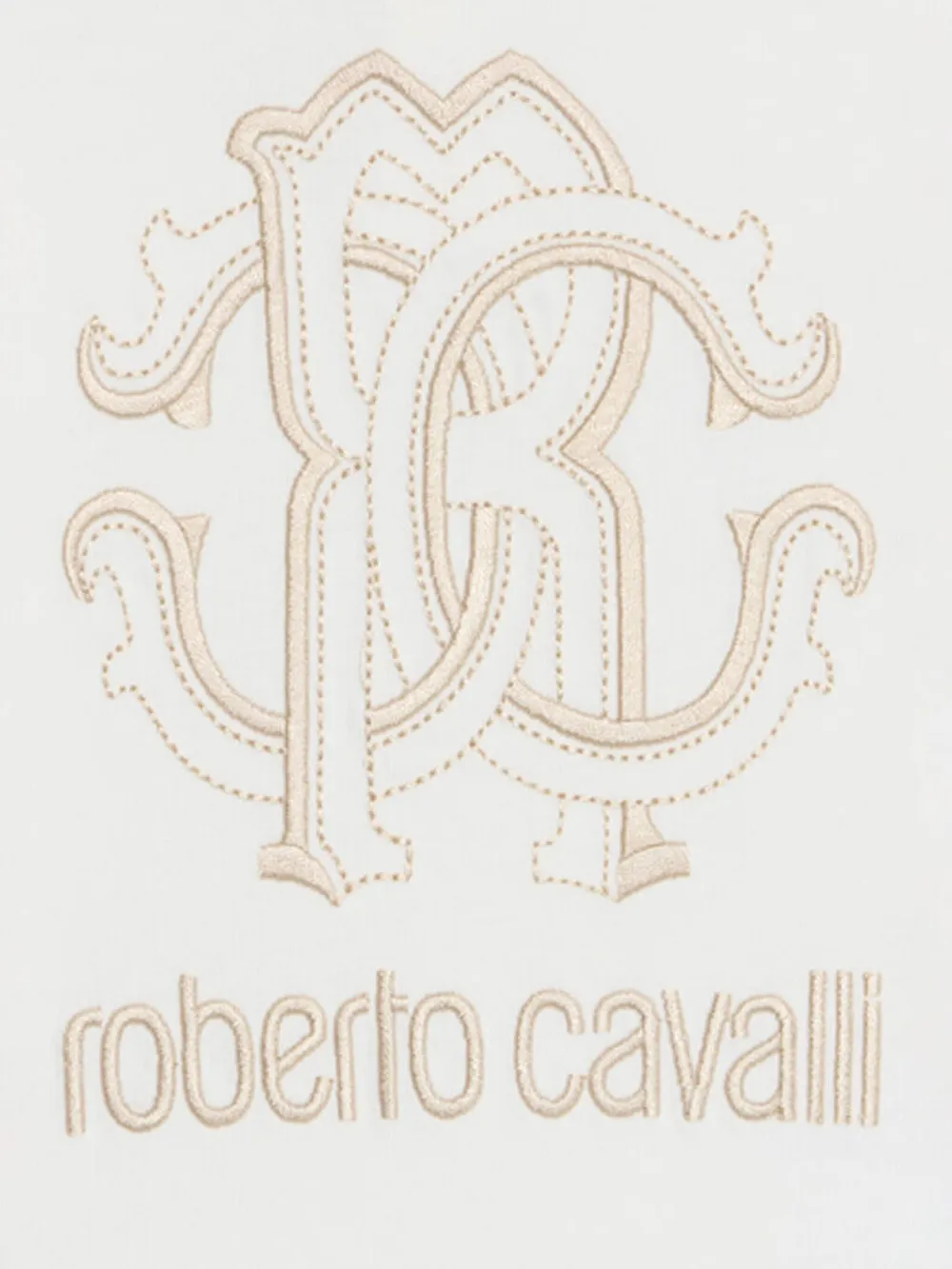 Roberto Cavalli Junior RC Monogram T-shirt met logo Wit