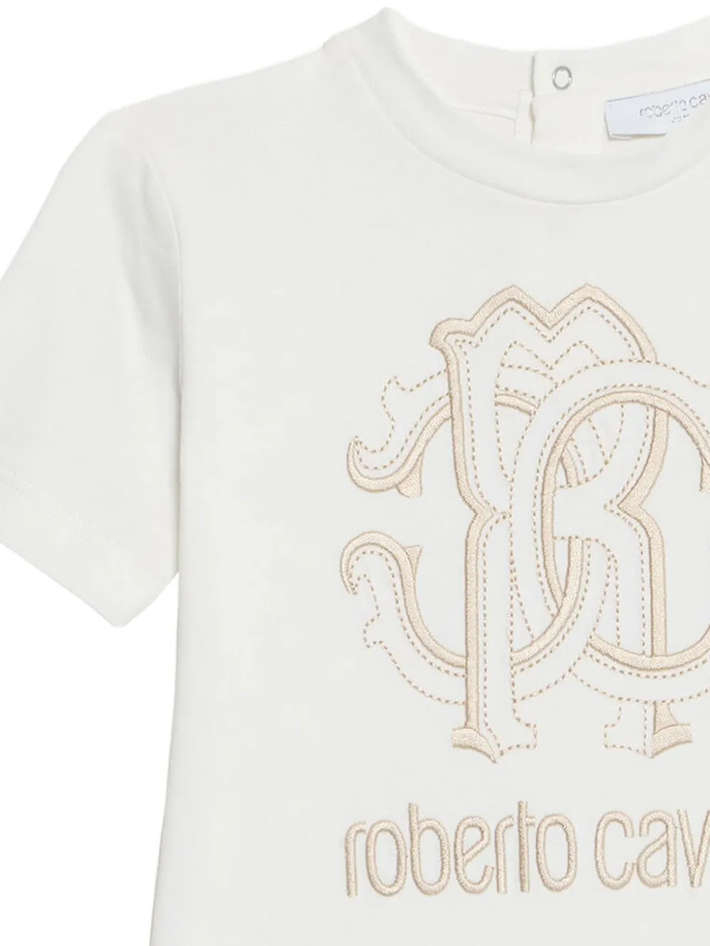 Roberto Cavalli Junior RC Monogram T-shirt met logo Wit