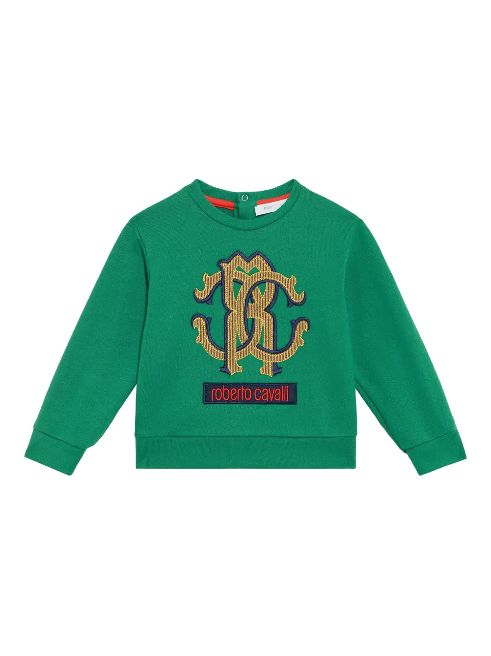 Roberto Cavalli Junior Sweater verfraaid met monogram Groen