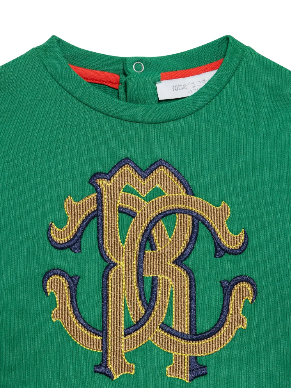Roberto Cavalli Junior Sweater verfraaid met monogram Groen