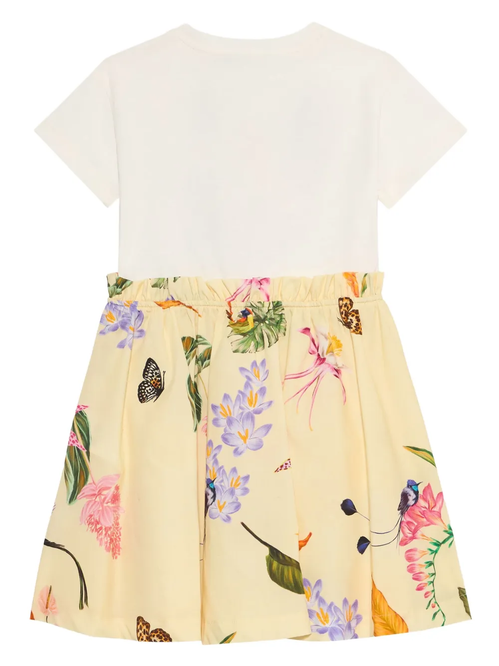 Roberto Cavalli Jurk met geborduurd logo en tropische print Wit