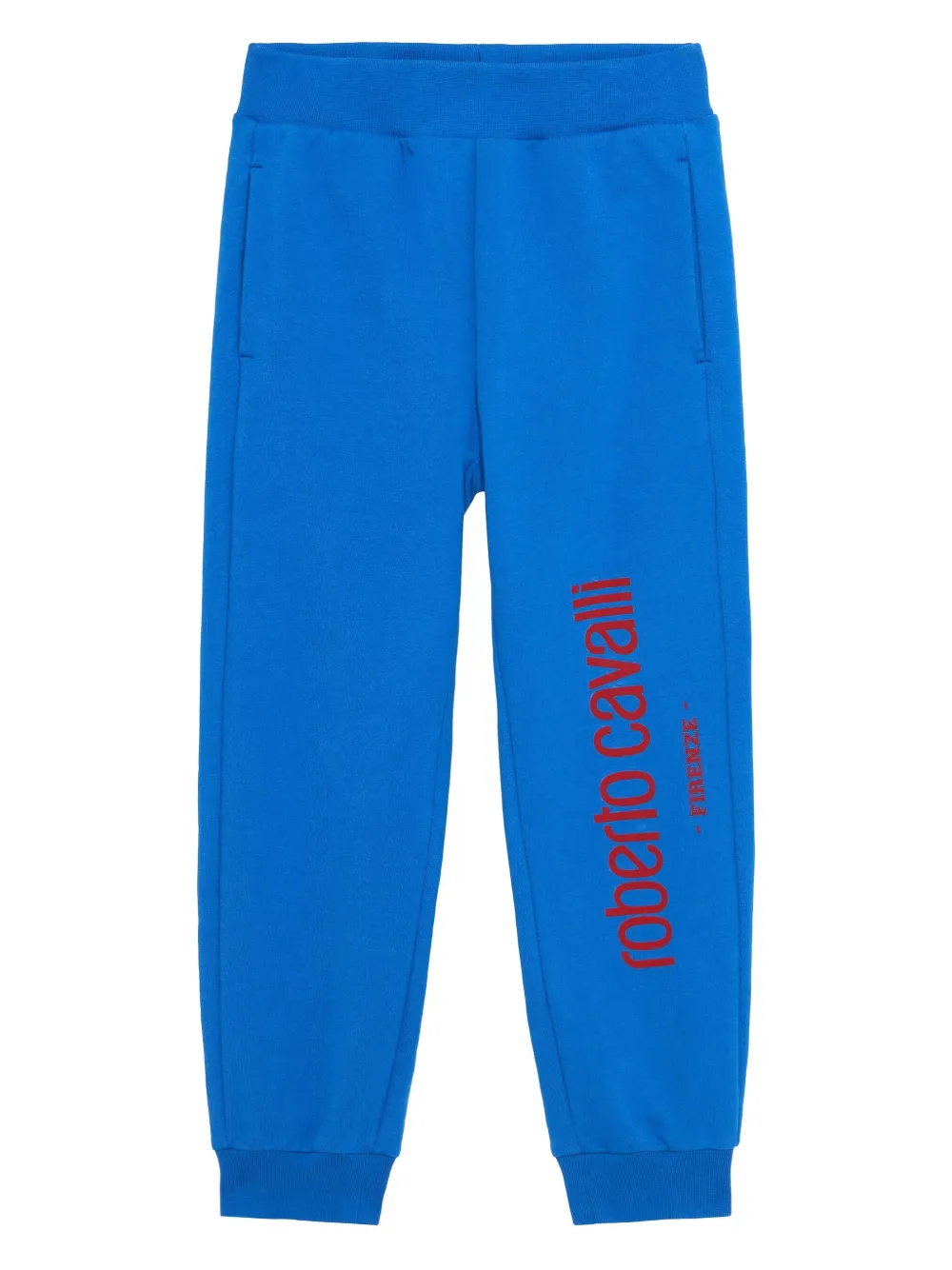 Roberto Cavalli Kids' Logo-print Track Pants In Blue