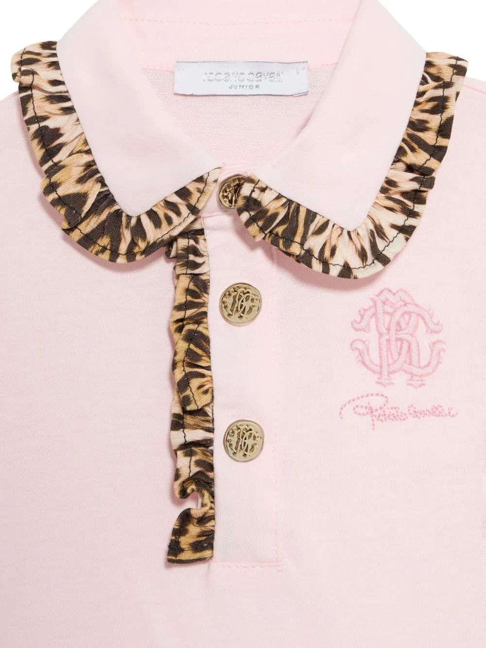 Roberto Cavalli Jurk met ruches en jaguarprint Roze