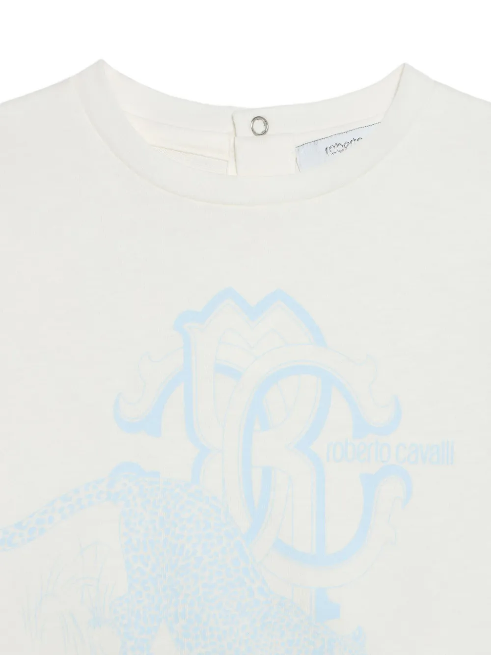Roberto Cavalli T-shirt met jaguarprint Wit
