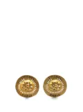 CHANEL Pre-Owned 1994 Gold Plated Logo Cutout Clip On Earrings costume earrings