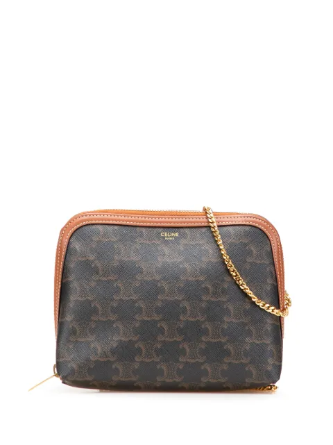 Céline Pre-Owned 2019 Triomphe Coated Canvas Clutch On Chain crossbody bag