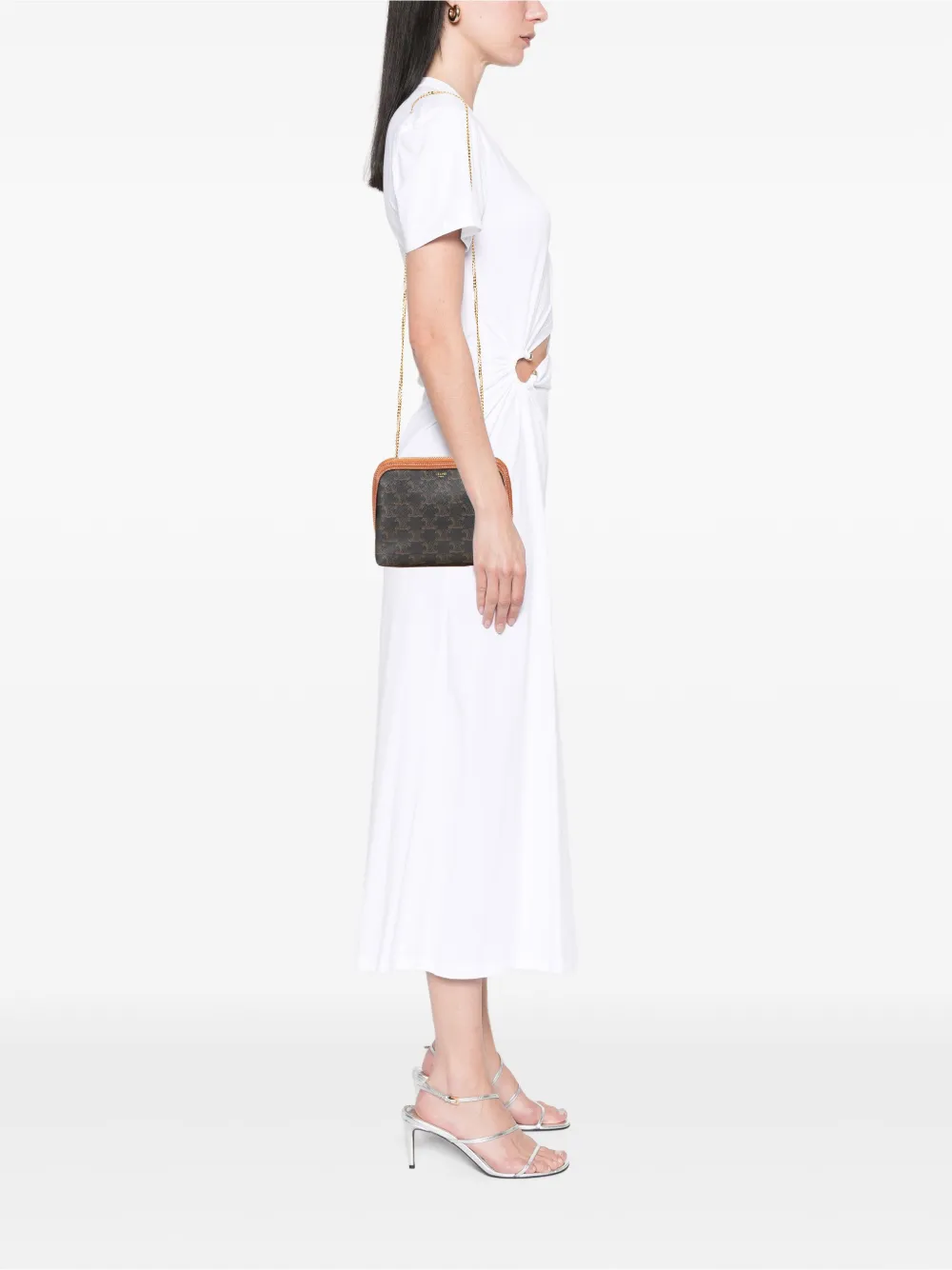 Celine Pre-Owned 2019 Triomphe Coated Canvas Clutch On Chain crossbody bag | Pre-Owned | Image 2