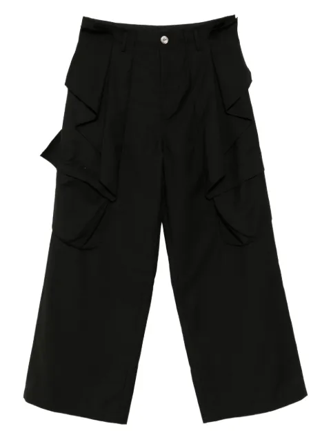 JiyongKim wide-leg belted drape trousers