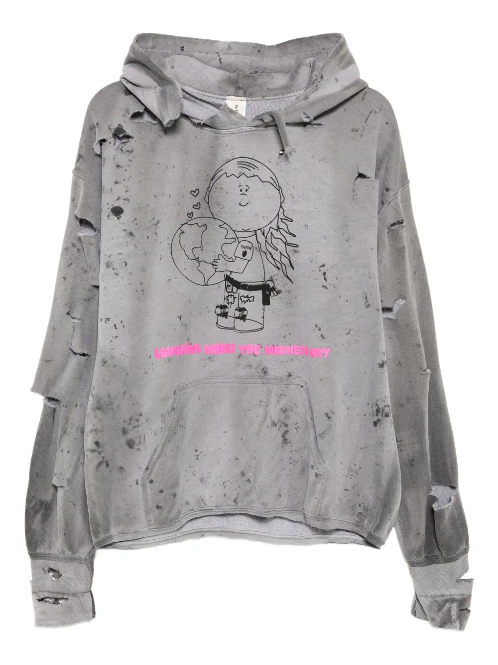 WESTFALL cartoon-print hoodie | Grey | Image 1
