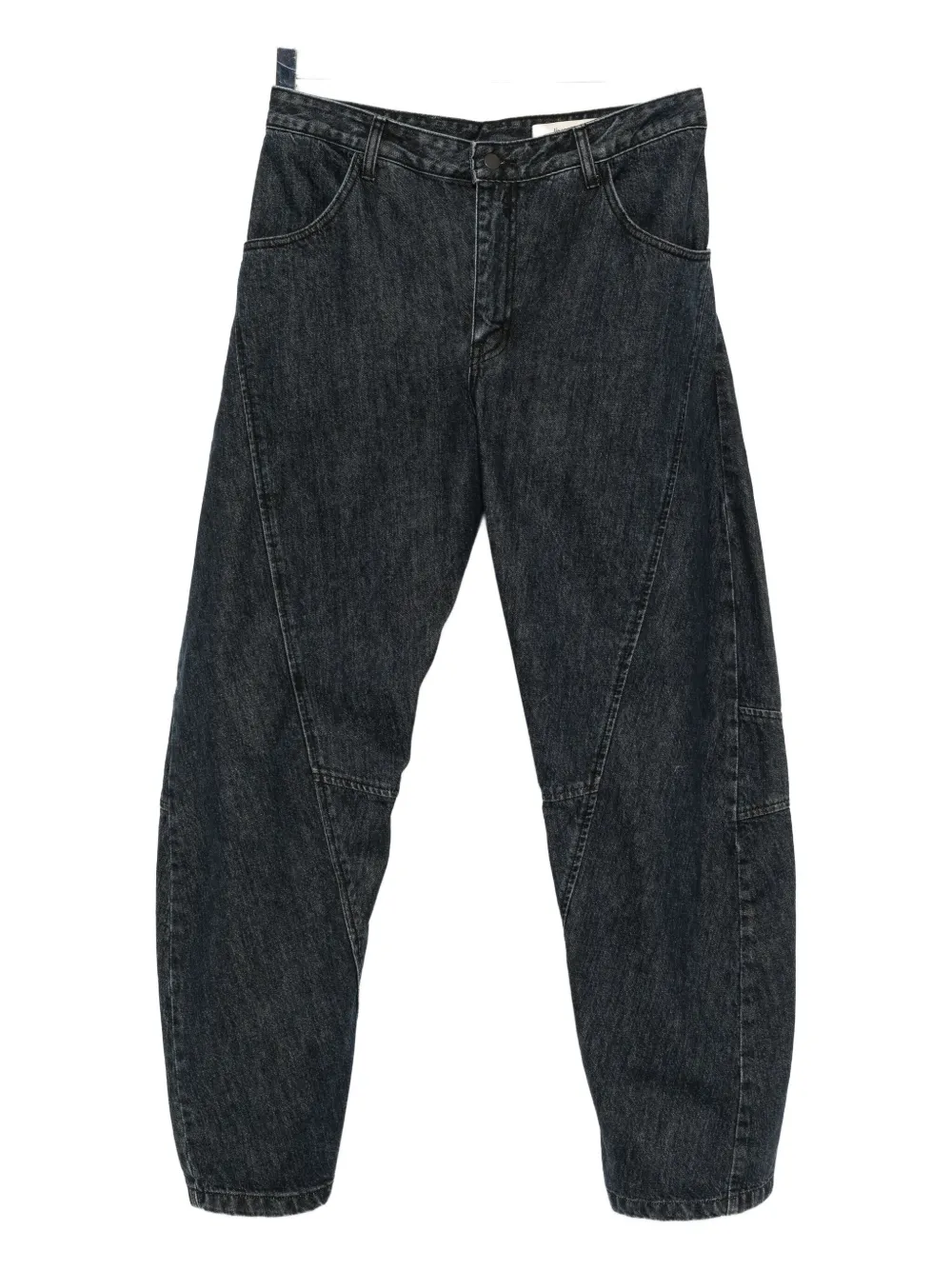 Jiyongkim Blue Curved Jeans In Blue