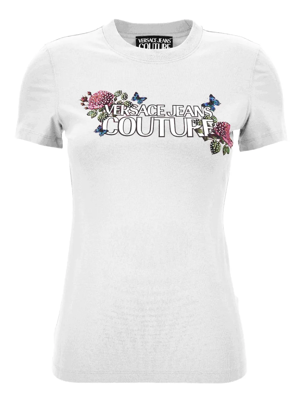 Versace Jeans Couture floral-butterfly print T-shirt | White | Image 1