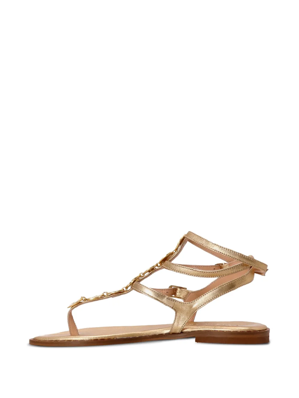 Kotris Sandals coin-embellished leather sandals Gold