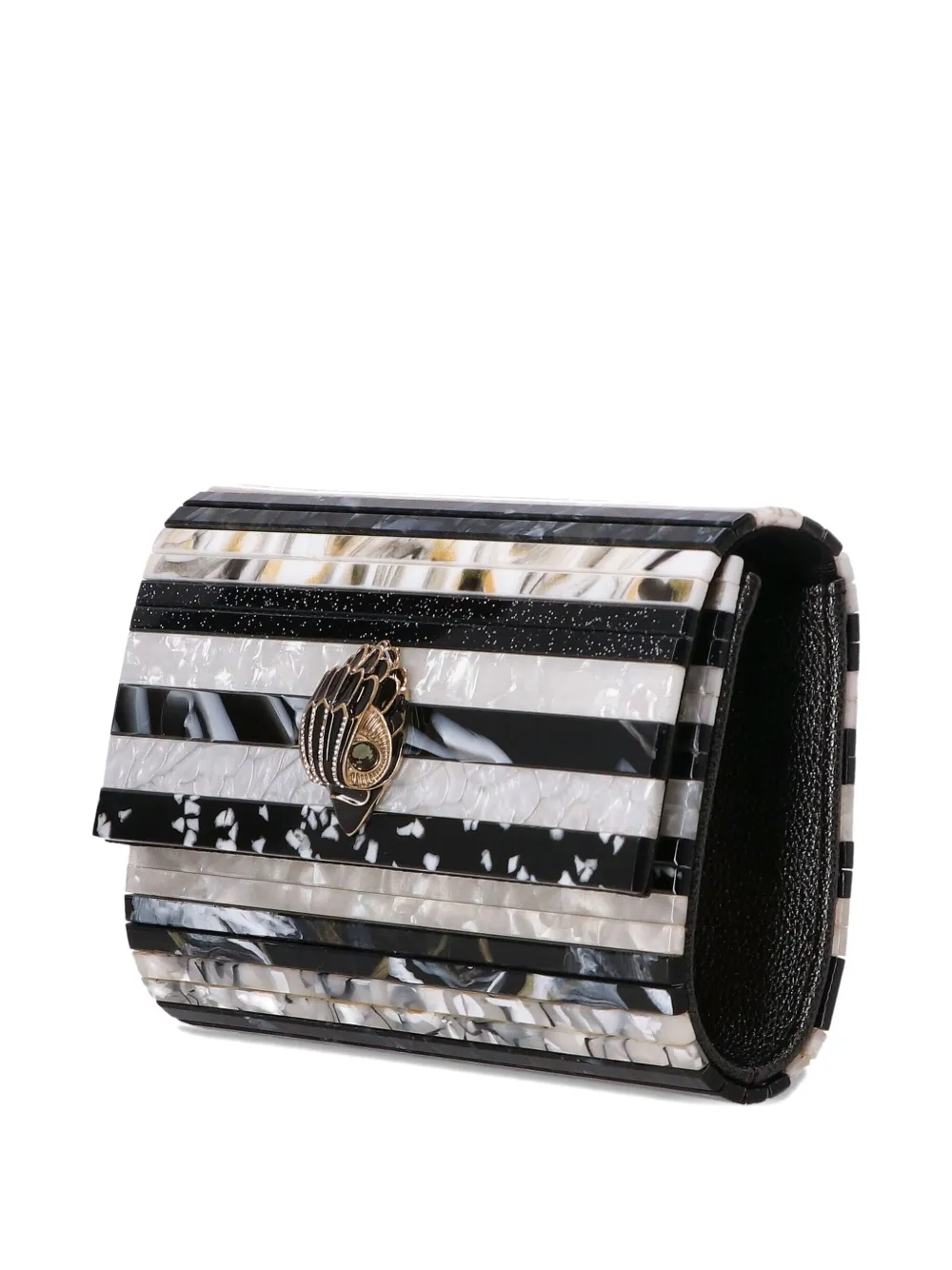 Kurt Geiger London mini Party Eagle striped clutch bag Zwart