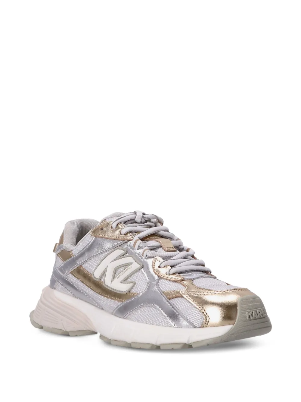 Karl Lagerfeld Orion low-top sneakers met metallic-effect en vlakken - Zilver