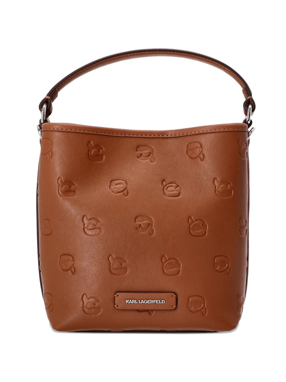 Karl Lagerfeld Debossed-logo Tote Bag In Brown