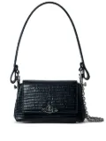 Vivienne Westwood small Hazel croc-embossed flap shoulder bag - Black